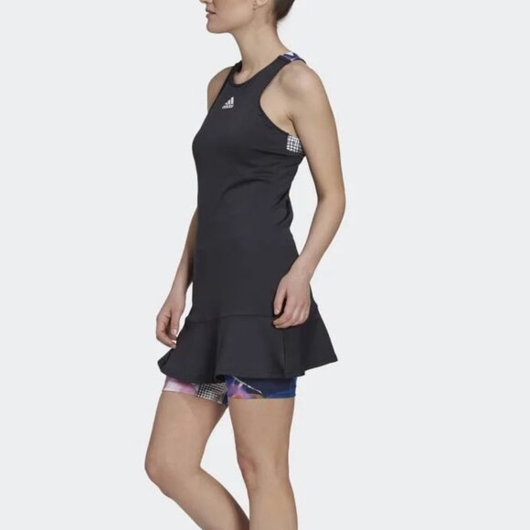 Adidas US Open Series Y-Strap Tennis Dress with Shorts Black XL - Picture 1 of 5